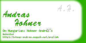 andras hohner business card